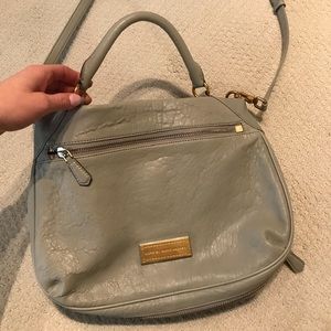 Gray leather messenger bag- Marc by Marc Jacobs